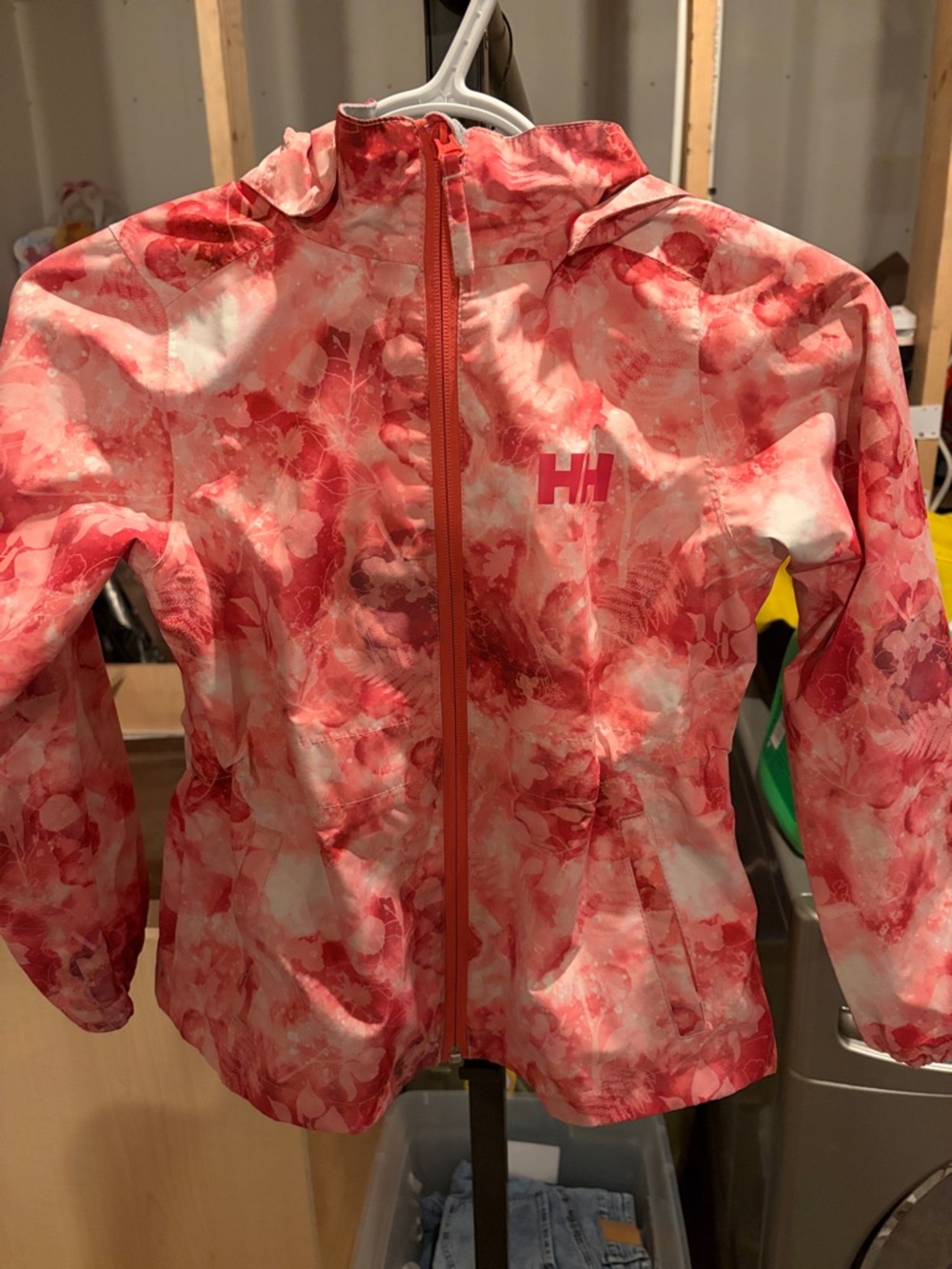 Helly Hansen Pink Floral Waterproof Kids Rain Jacket